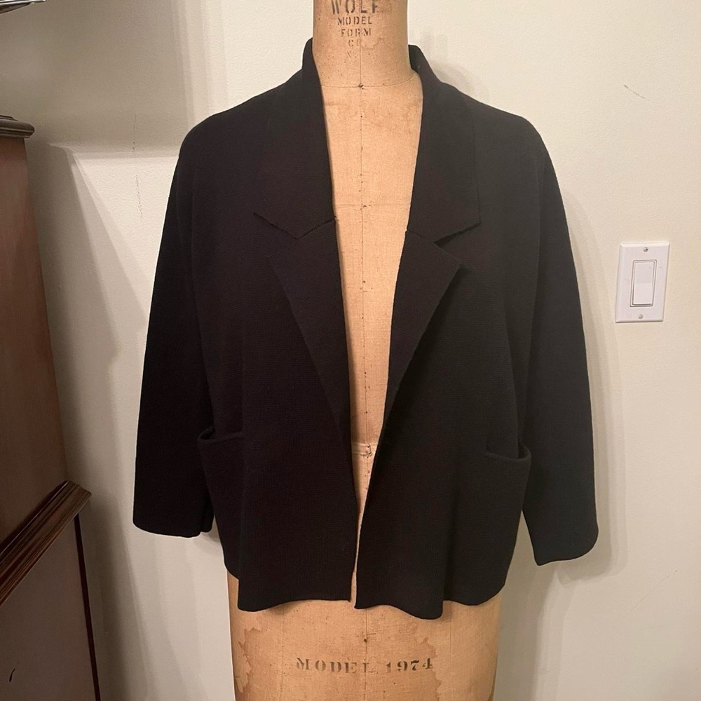 Eileen Fisher Wool Knit Cardigan Jacket
